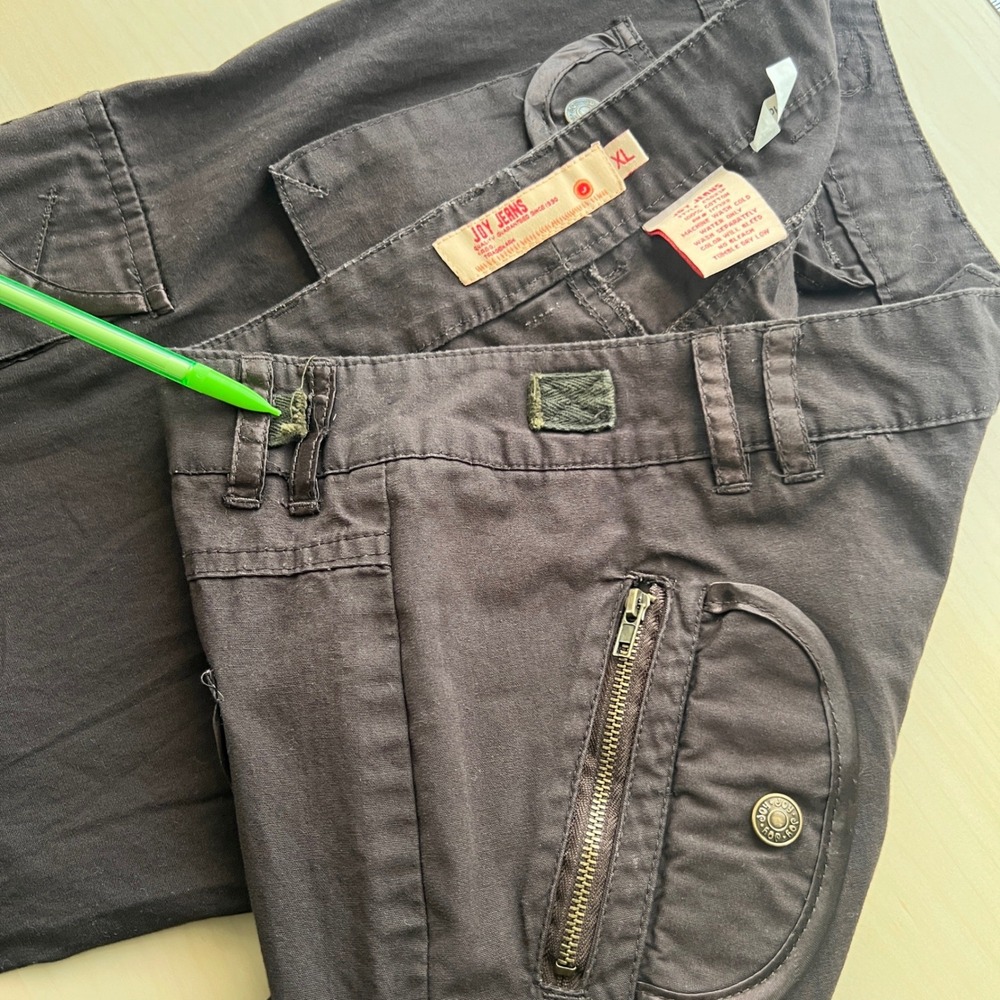 Joy Jeans Cargo Pants Women XL Brown Utility Multi-Pocket Y2K C5023P - Picture 6 of 8